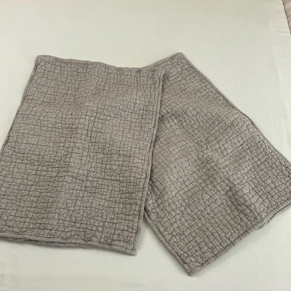Pair RH washed linen standard shams